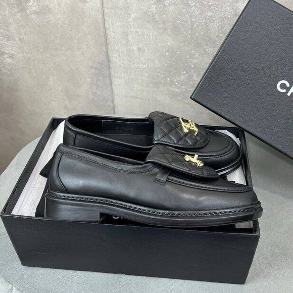 Chanel Black Leather Loafers - Picture 3 of 8